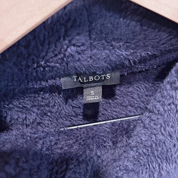 Talbots Plush Fleece Mock Neck Sweater Black Lightweight Casual Womens Small - Picture 5 of 6